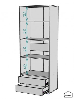 Шкаф Linnea MHR-2-4 2050х800х510 (Графит-М 11.1.25) в Дегтярске - degtyarsk.ok-mebel.com | фото 3