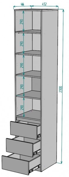 Шкаф Мальта H159 в Дегтярске - degtyarsk.ok-mebel.com | фото 2