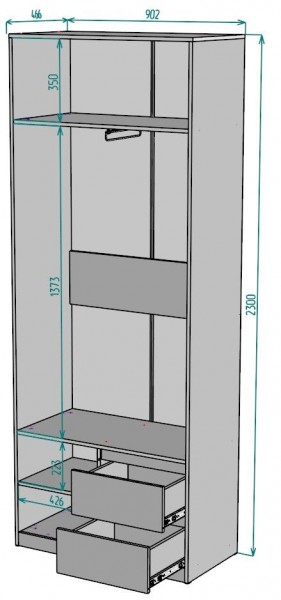 Шкаф Мальта H196 в Дегтярске - degtyarsk.ok-mebel.com | фото 2