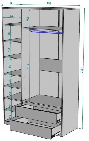 Шкаф Мальта H216 в Дегтярске - degtyarsk.ok-mebel.com | фото 2