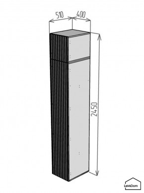 Шкаф с антресолью Linnea MHR-1A-1 2450х400х510 (ДВ-М 11.1.25) в Дегтярске - degtyarsk.ok-mebel.com | фото 2
