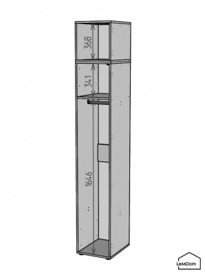 Шкаф с антресолью Linnea MHR-1A-1 2450х400х510 (ДВ-М 11.1.25) в Дегтярске - degtyarsk.ok-mebel.com | фото 3