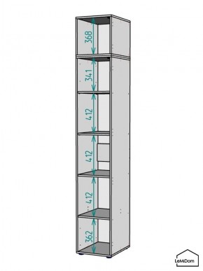 Шкаф с антресолью Linnea MHR-1A-2 2450х400х510 (ДВ-М 11.1.25) в Дегтярске - degtyarsk.ok-mebel.com | фото 3