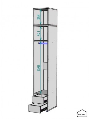 Шкаф с антресолью Linnea MHR-1A-3 2450х400х510 (ДВ-М 11.1.25) в Дегтярске - degtyarsk.ok-mebel.com | фото 3