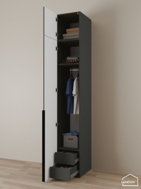 Шкаф с антресолью Linnea MHR-1A-3 2450х400х510 (Графит-М 11.1.25) в Дегтярске - degtyarsk.ok-mebel.com | фото 5