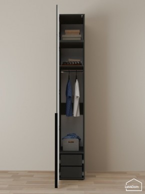Шкаф с антресолью Linnea MHR-1A-3 2450х400х510 (Графит-М 11.1.25) в Дегтярске - degtyarsk.ok-mebel.com | фото 6