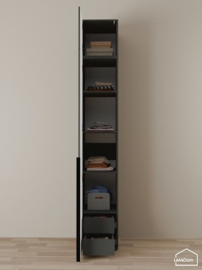 Шкаф с антресолью Linnea MHR-1A-4 2450х400х510 (Графит-М 11.1.25) в Дегтярске - degtyarsk.ok-mebel.com | фото 4