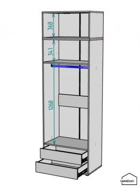 Шкаф с антресолью Linnea MHR-2A-3 2450х800х510 (ДВ-М 11.1.25) в Дегтярске - degtyarsk.ok-mebel.com | фото 3