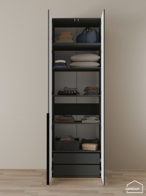 Шкаф с антресолью Linnea MHR-2A-3 2450х800х510 (Графит-М 11.1.25) в Дегтярске - degtyarsk.ok-mebel.com | фото 5