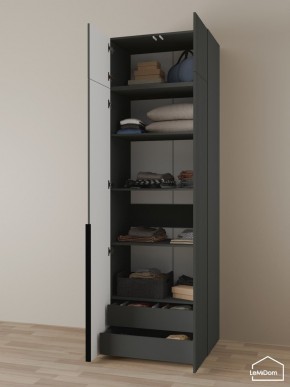 Шкаф с антресолью Linnea MHR-2A-3 2450х800х510 (Графит-М 11.1.25) в Дегтярске - degtyarsk.ok-mebel.com | фото 6
