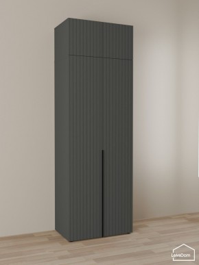 Шкаф с антресолью Linnea MHR-2A-4 2450х800х510 (Графит-М 11.1.25) в Дегтярске - degtyarsk.ok-mebel.com | фото