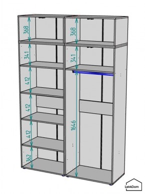 Шкаф с антресолью Linnea MHR-4A-1 2450х1600х510 (Графит-М 11.1.25) в Дегтярске - degtyarsk.ok-mebel.com | фото 3
