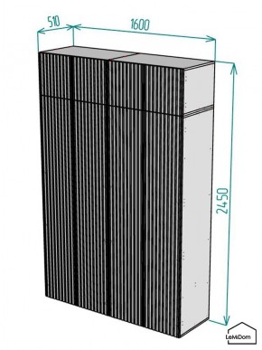 Шкаф с антресолью Linnea MHR-4POA-1 2450х1600х510 (Белый-М 11.1.1) в Дегтярске - degtyarsk.ok-mebel.com | фото 2