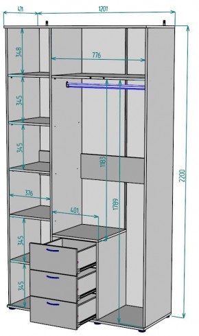 Шкаф с зеркалом Ольга H57_M в Дегтярске - degtyarsk.ok-mebel.com | фото 2