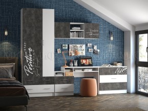 ВЕГА NEW Позитив Шкаф (Бетон темный/белый) в Дегтярске - degtyarsk.ok-mebel.com | фото 3