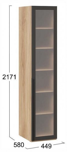 Шкаф-витрина Порто СМ-393.07.008 в Дегтярске - degtyarsk.ok-mebel.com | фото 3