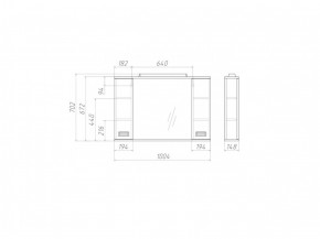 Шкаф-зеркало Cube 100 Эл. Домино (DC5013HZ) в Дегтярске - degtyarsk.ok-mebel.com | фото 2