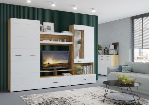 Стенка НЕНСИ 1 (Крафт золотой/Белый глянец) в Дегтярске - degtyarsk.ok-mebel.com | фото 3