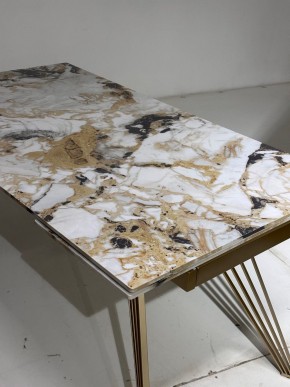 Стол ACERRA NEW 160 GLOSS GRAND JADE SOLID CERAMIC/ каркас цвета шампань, ®DISAUR в Дегтярске - degtyarsk.ok-mebel.com | фото 5
