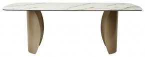 Стол BRONTE 220 KL-188 Контрастный мрамор матовый, итальянская керамика/ Шампань, ®DISAUR в Дегтярске - degtyarsk.ok-mebel.com | фото 2