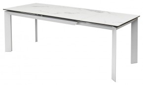 Стол CREMONA 140 HIGH GLOSS STATUARIO Белый мрамор глянцевый, керамика/ белый каркас, ®DISAUR в Дегтярске - degtyarsk.ok-mebel.com | фото 4