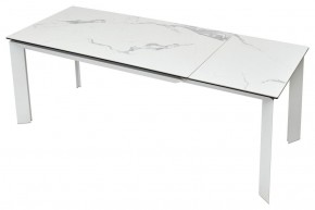 Стол CREMONA 140 HIGH GLOSS STATUARIO Белый мрамор глянцевый, керамика/ белый каркас, ®DISAUR в Дегтярске - degtyarsk.ok-mebel.com | фото 5