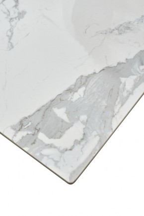 Стол CREMONA 140 HIGH GLOSS STATUARIO Белый мрамор глянцевый, керамика/ белый каркас, ®DISAUR в Дегтярске - degtyarsk.ok-mebel.com | фото 6