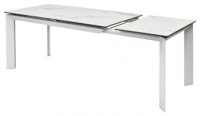 Стол CREMONA 140 HIGH GLOSS STATUARIO Белый мрамор глянцевый, керамика/ белый каркас, ®DISAUR в Дегтярске - degtyarsk.ok-mebel.com | фото 8