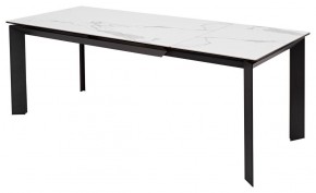 Стол CREMONA 140 HIGH GLOSS STATUARIO Белый мрамор глянцевый, керамика/ черный каркас, ®DISAUR в Дегтярске - degtyarsk.ok-mebel.com | фото 2