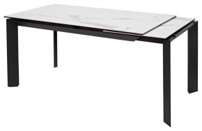 Стол CREMONA 140 HIGH GLOSS STATUARIO Белый мрамор глянцевый, керамика/ черный каркас, ®DISAUR в Дегтярске - degtyarsk.ok-mebel.com | фото 3
