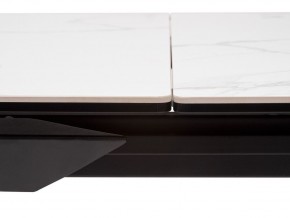 Стол CREMONA 140 HIGH GLOSS STATUARIO Белый мрамор глянцевый, керамика/ черный каркас, ®DISAUR в Дегтярске - degtyarsk.ok-mebel.com | фото 5