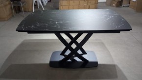 Стол FOGGIA 140 KL-116 Черный мрамор матовый, итальянская керамика/ черный каркас, ®DISAUR в Дегтярске - degtyarsk.ok-mebel.com | фото 2