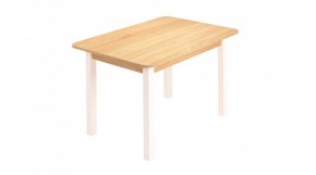 Стол ЛДСП (опоры белые) дуб сонома в Дегтярске - degtyarsk.ok-mebel.com | фото