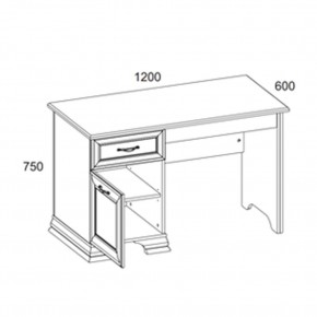 Стол письменный 120, TIFFANY, цвет вудлайн кремовый в Дегтярске - degtyarsk.ok-mebel.com | фото 3