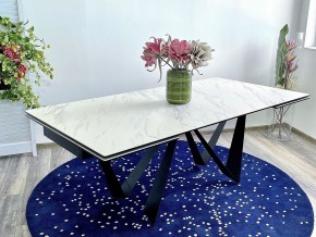 Стол RIETI 200 KL-99 Белый мрамор матовый, итальянская керамика / черный каркас, ®DISAUR в Дегтярске - degtyarsk.ok-mebel.com | фото 2