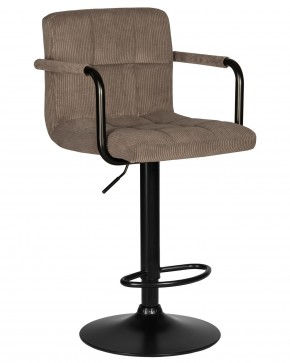 Стул барный DOBRIN KRUGER ARM BLACK, какао вельвет (LAR-E2041-05) в Дегтярске - degtyarsk.ok-mebel.com | фото