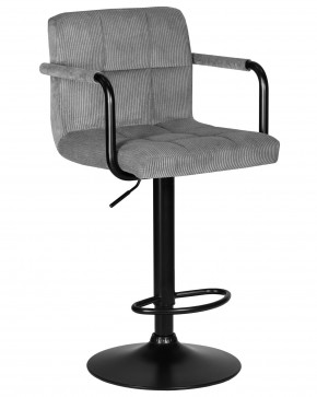 Стул барный DOBRIN KRUGER ARM BLACK, серый вельвет (LAR-E2041-25) в Дегтярске - degtyarsk.ok-mebel.com | фото