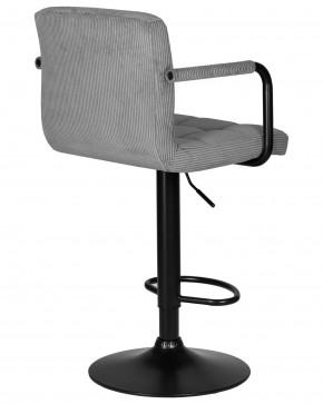 Стул барный DOBRIN KRUGER ARM BLACK, серый вельвет (LAR-E2041-25) в Дегтярске - degtyarsk.ok-mebel.com | фото 4