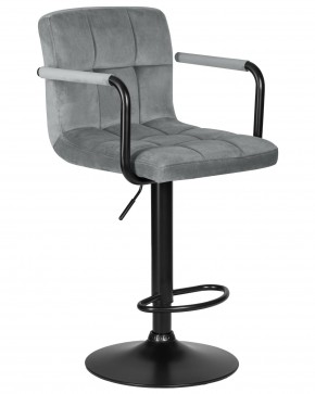 Стул барный DOBRIN KRUGER ARM BLACK, серый велюр (MJ9-75) в Дегтярске - degtyarsk.ok-mebel.com | фото 2