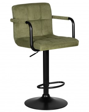 Стул барный DOBRIN KRUGER ARM BLACK, зеленый вельвет (LAR-E2041-7) в Дегтярске - degtyarsk.ok-mebel.com | фото