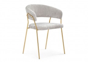 Стул на металлокаркасе Kamelia 1 light gray fabric / gold в Дегтярске - degtyarsk.ok-mebel.com | фото