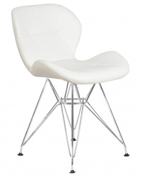 Стул обеденный DOBRIN BUTTERFLY CHROME, ножки хром, цвет белый в Дегтярске - degtyarsk.ok-mebel.com | фото 2