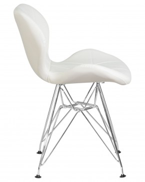Стул обеденный DOBRIN BUTTERFLY CHROME, ножки хром, цвет белый в Дегтярске - degtyarsk.ok-mebel.com | фото 3