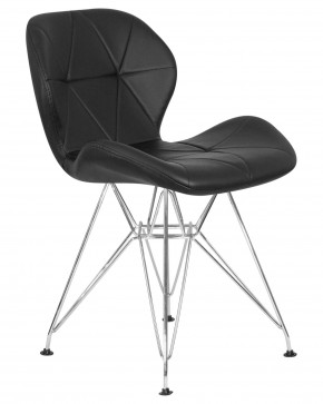 Стул обеденный DOBRIN BUTTERFLY CHROME, ножки хром, цвет чёрный в Дегтярске - degtyarsk.ok-mebel.com | фото 2