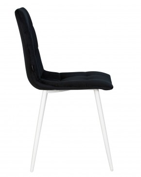 Стул обеденный DOBRIN CHILLY, Черный Holland 75, основание белое в Дегтярске - degtyarsk.ok-mebel.com | фото 4