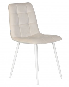 Стул обеденный DOBRIN CHILLY, Кремовый Holland 05, основание белое в Дегтярске - degtyarsk.ok-mebel.com | фото 2