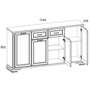 Тумба 4D1S, MONAKO, цвет Сосна винтаж/дуб анкона в Дегтярске - degtyarsk.ok-mebel.com | фото 2