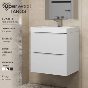 Тумба под раковину Uperwood Tanos 50 см, подвесная, белая матовая в Дегтярске - degtyarsk.ok-mebel.com | фото 6