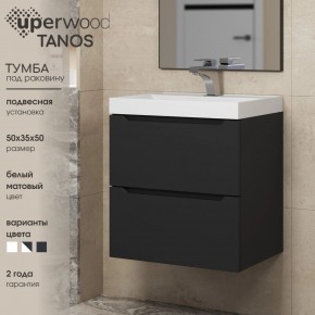 Тумба под раковину Uperwood Tanos 50 см, подвесная, черная матовая в Дегтярске - degtyarsk.ok-mebel.com | фото 4