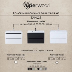 Тумба под раковину Uperwood Tanos 70 см, подвесная, белая/графит в Дегтярске - degtyarsk.ok-mebel.com | фото 10